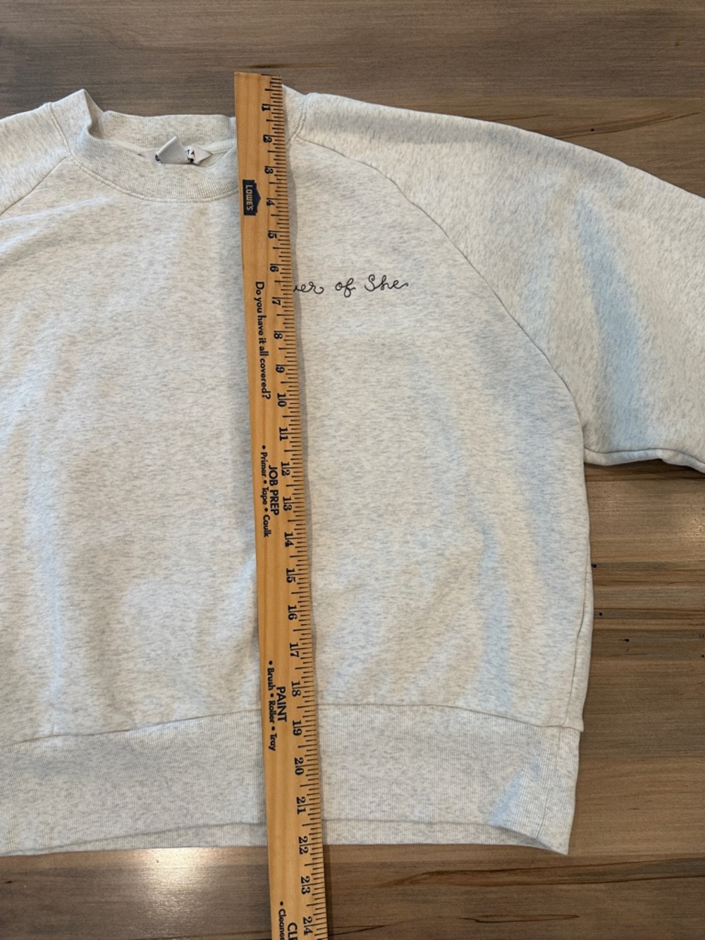 Athleta Light Gray Crewneck Sweatshirt with "Power of She" Embroidery - Picture 4 of 7
